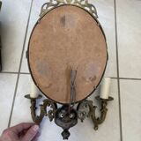 Wall Mirror Sconce Golden Pediment Candle Holder Chandelier France Louis Style