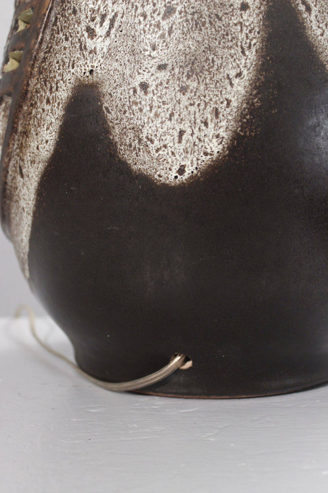 Grand pied de lampe double éclairage ajouré design Brutaliste 1960s