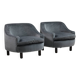 Set of 2 ice blue Mohair lounge chairs, 1950s Italy.