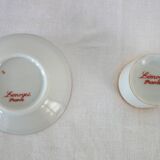 4 Limoges gold outline mocha cups + saucers