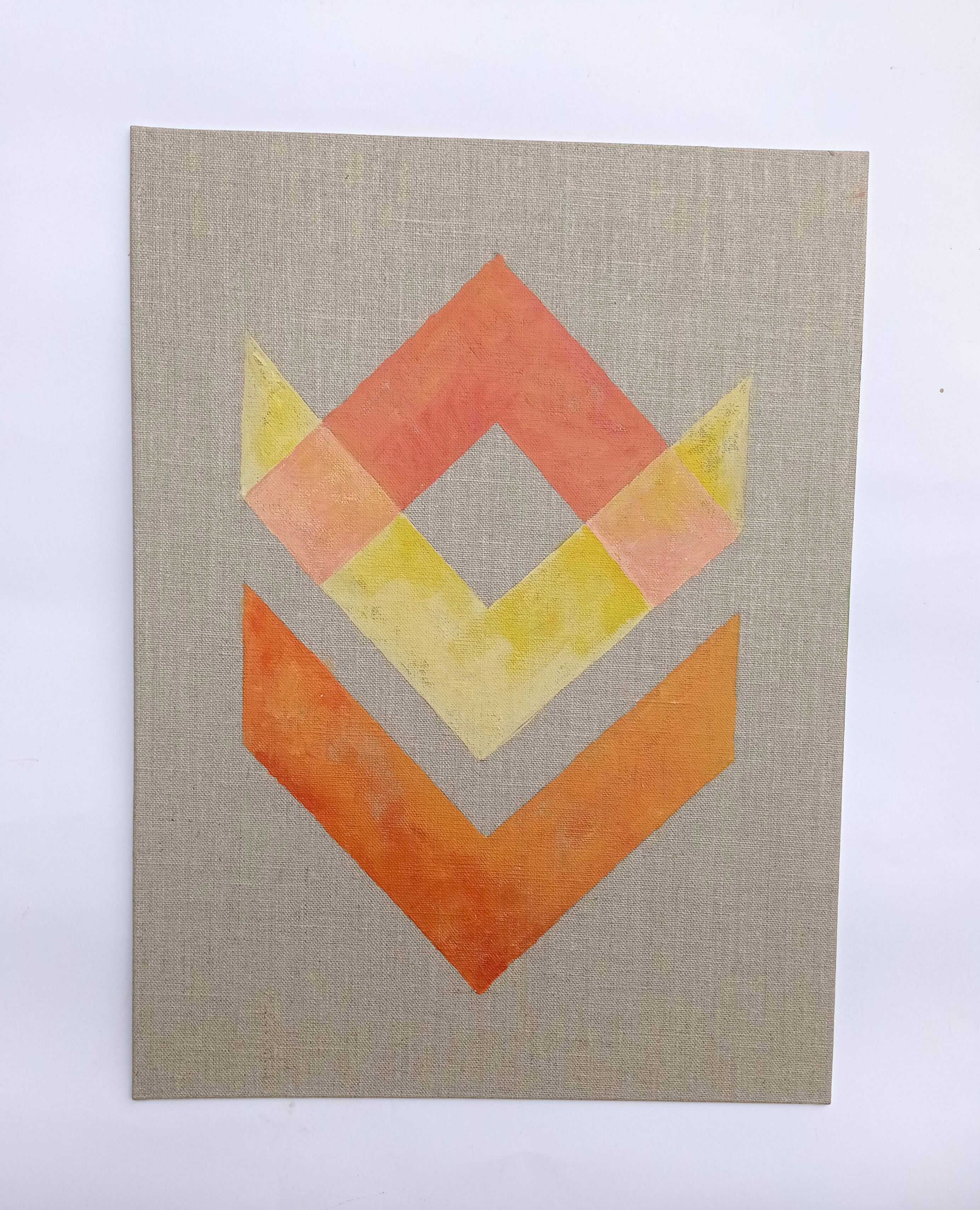 Geometric linen canvas paint