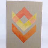 Geometric linen canvas paint
