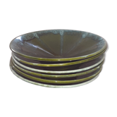 5 soup plates, conical