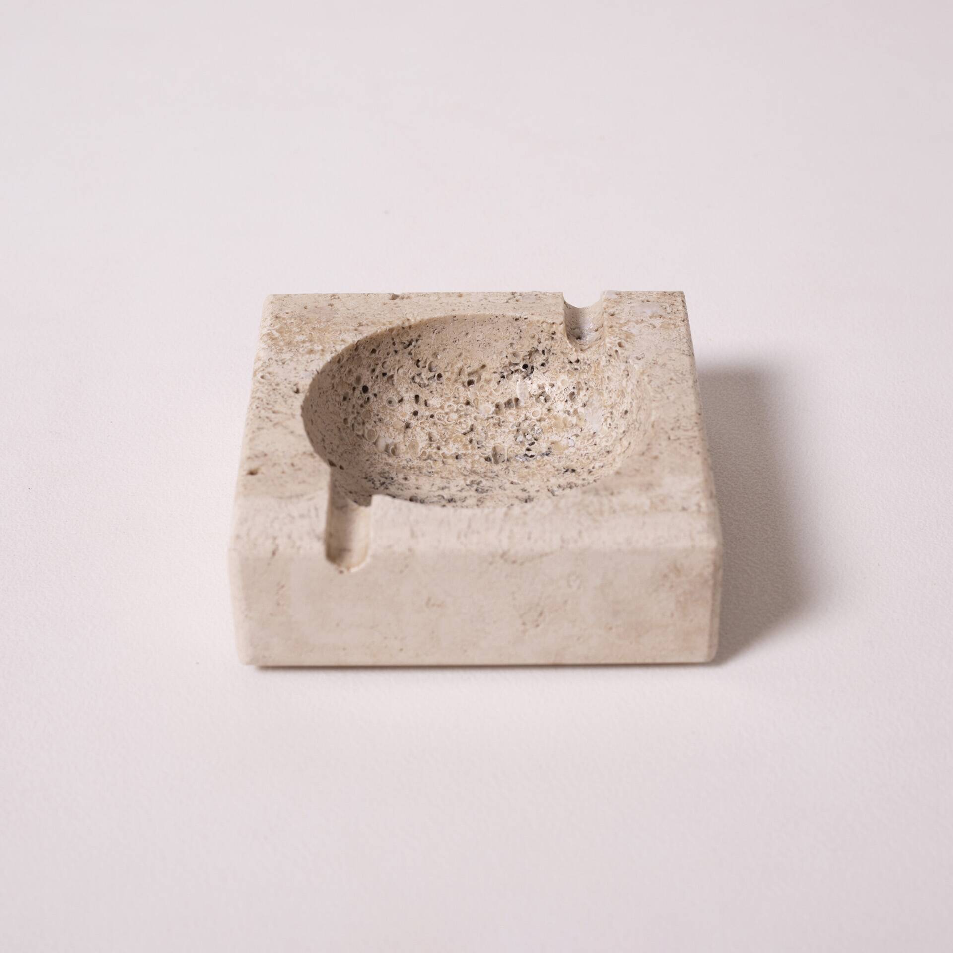 Travertine stone ashtray