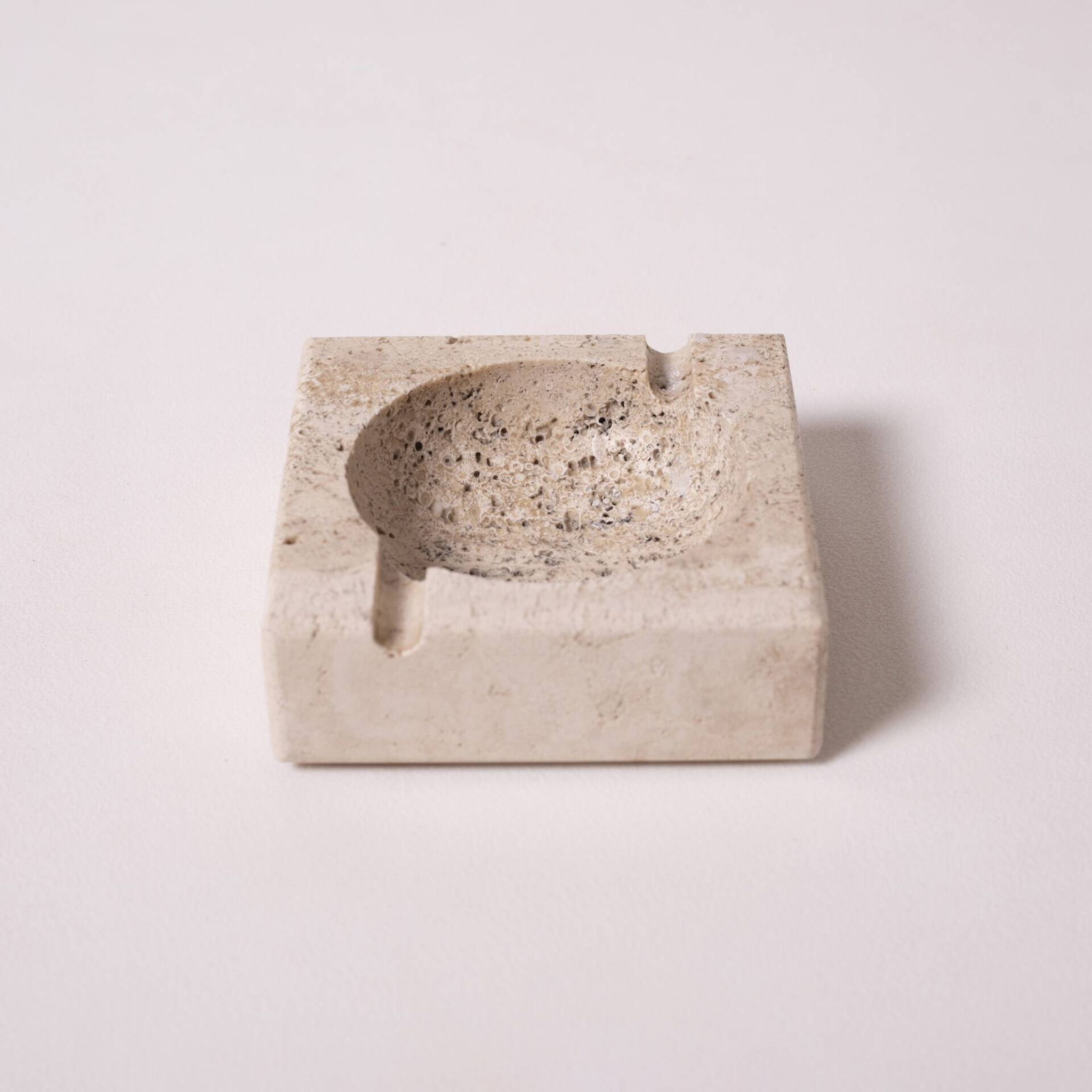 Travertine stone ashtray