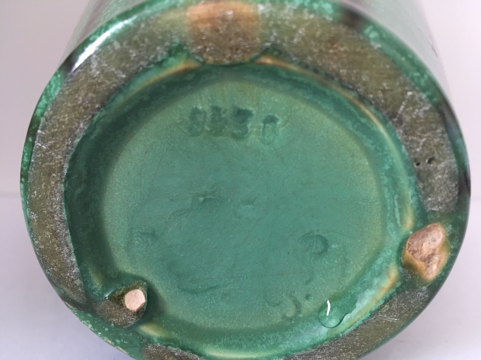 Flamed sandstone vase art nouveau faience bouffioulx 9330