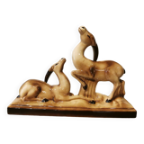 Couple of art deco ceramic antelopes