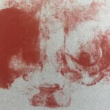 Original lithograph on Ingres paper signed by Claude GARACHE, Suite Vermillon V, 1981