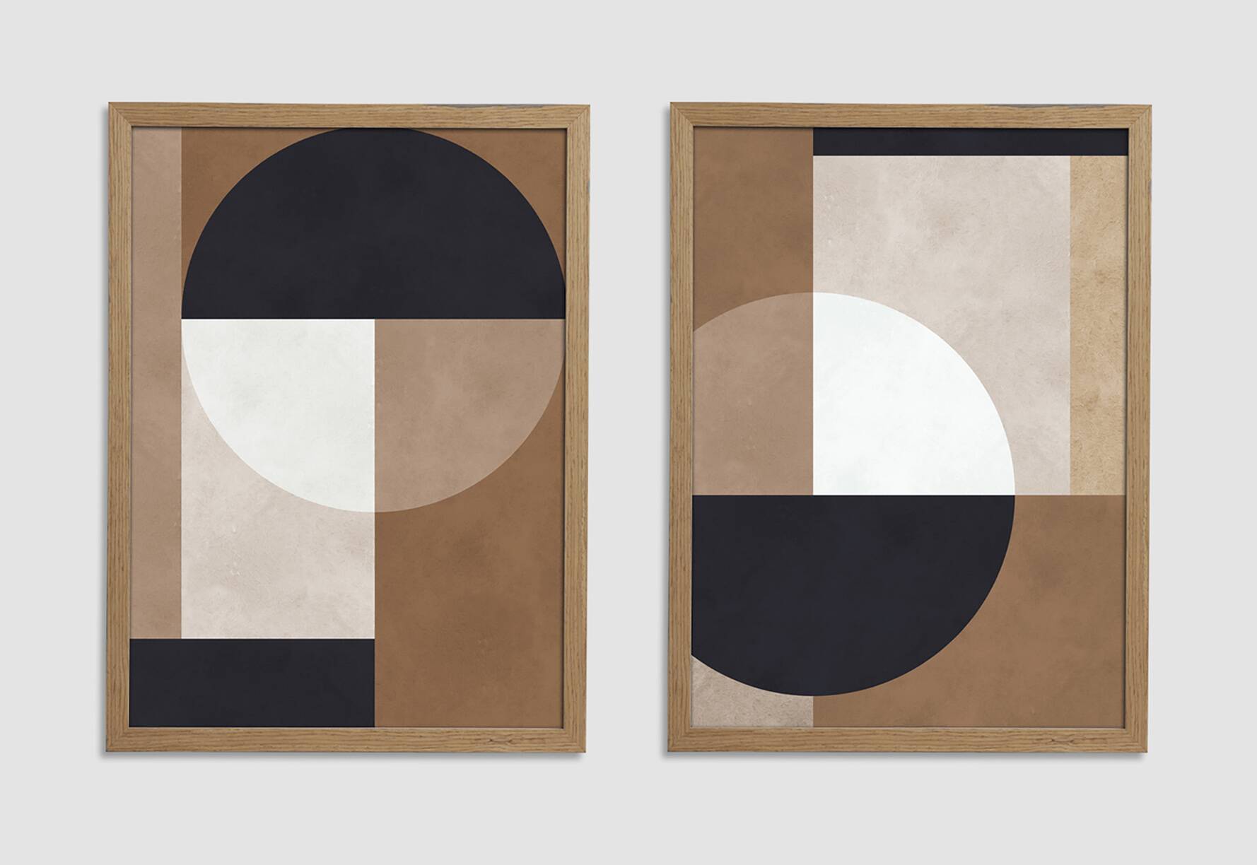 Geometric art print in brown tones