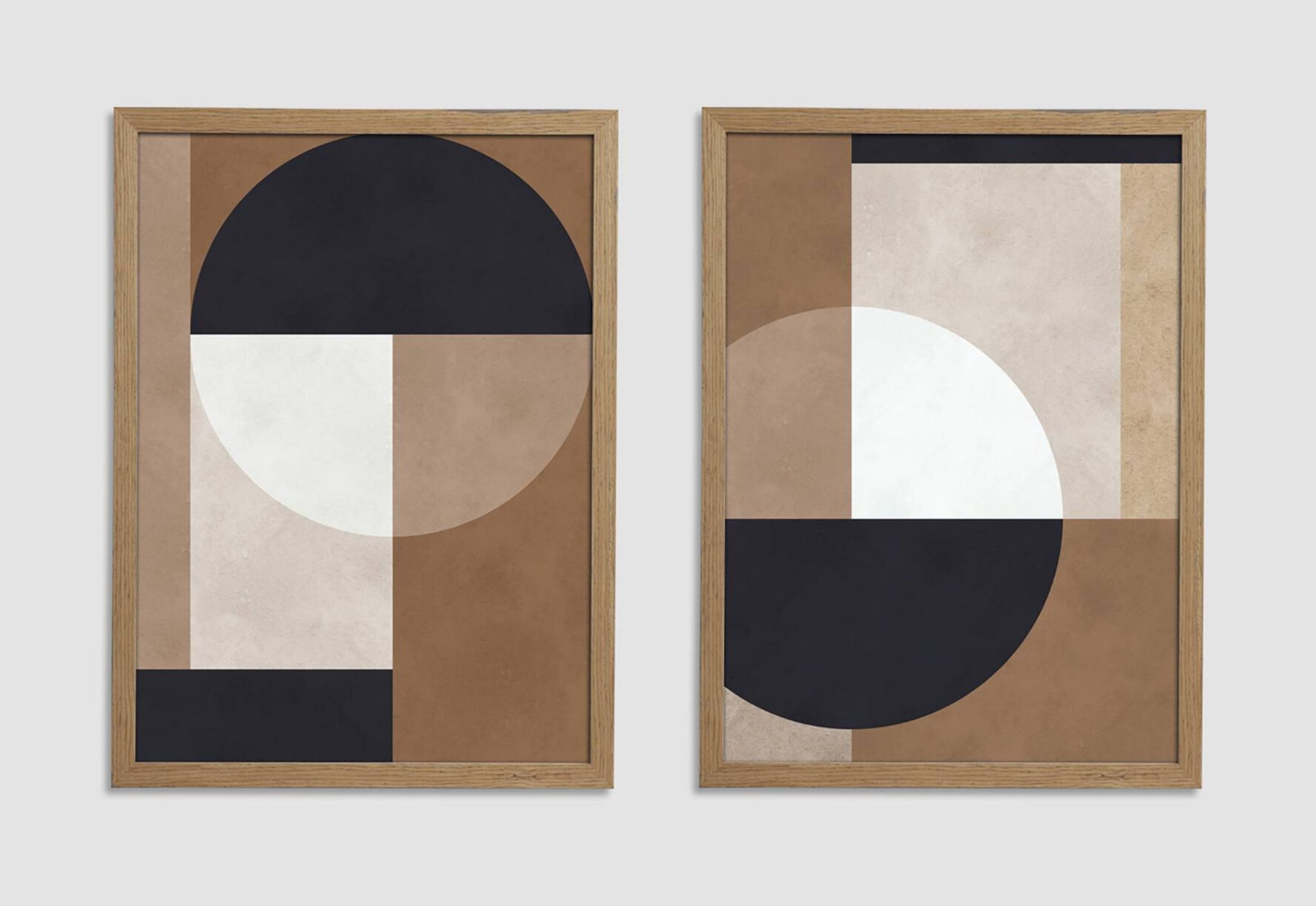 Geometric art print in brown tones