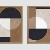 Geometric art print in brown tones