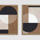 Geometric art print in brown tones
