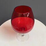 Empoli red large glass shape vase 1960s