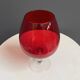 Empoli red large glass shape vase 1960s