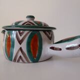 Vallauris earthenware covered cassolette by A. Fazio