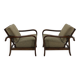 1930s Pair of Art Deco Armchairs in Walnut Finish, Czechoslovakia