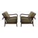 1930s Pair of Art Deco Armchairs in Walnut Finish, Czechoslovakia