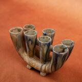 Art Nouveau flower pot in flamed stoneware by Charles Greber