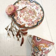 Tasses et soucoupes porcelaine fine Sarreguemines ancienne