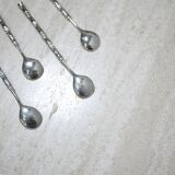 Série de 4 cuillères à moka vintage en métal argenté