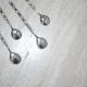 Series of 4 vintage silver metal mocha spoons