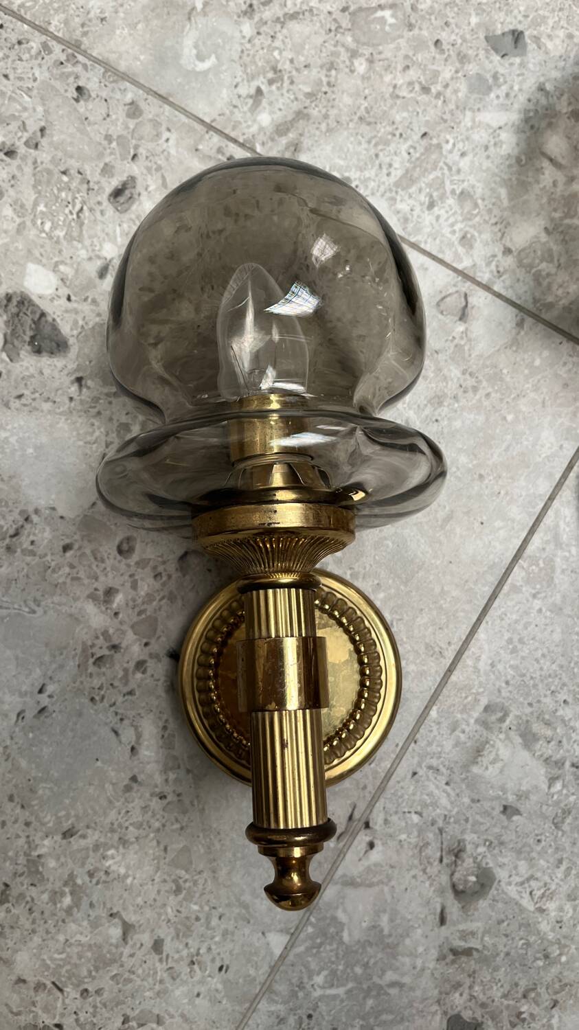 Pair of brass wall lights