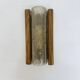 Mid-century Fisher Leuchten glass wall lamp with solid wooden detail, 1970s