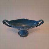 Coupe sur pied en porcelaine bleue