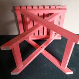 Folding wooden stool