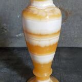 Baluster vase in real vintage honey onyx stone 25 cm