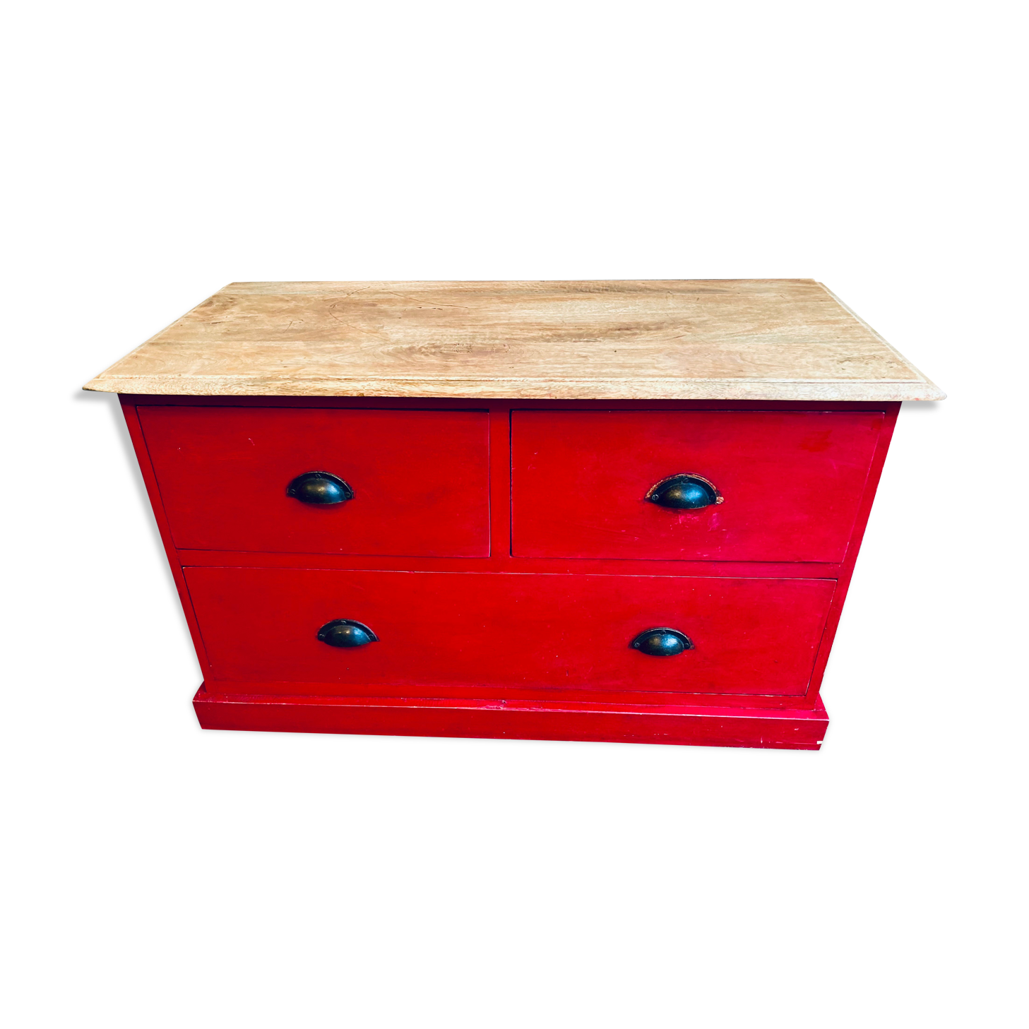 Bright red chest of drawers