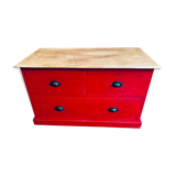 Bright red chest of drawers