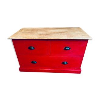 Bright red chest of drawers