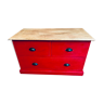 Bright red chest of drawers