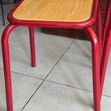 Set of 2 vintage red school stools