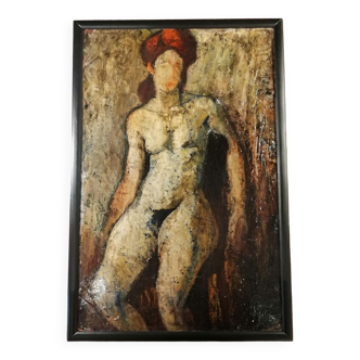 Nude woman painting