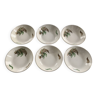 Very pretty vintage Digoin Sarreguemines soup plates