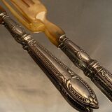 Salad set sleeves in silver decoration row of pearls Louis XVI style