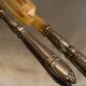 Salad set sleeves in silver decoration row of pearls Louis XVI style