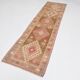 Taupe & Dusty Pink Vintage Carpet For Hallway, 83x308 Cm