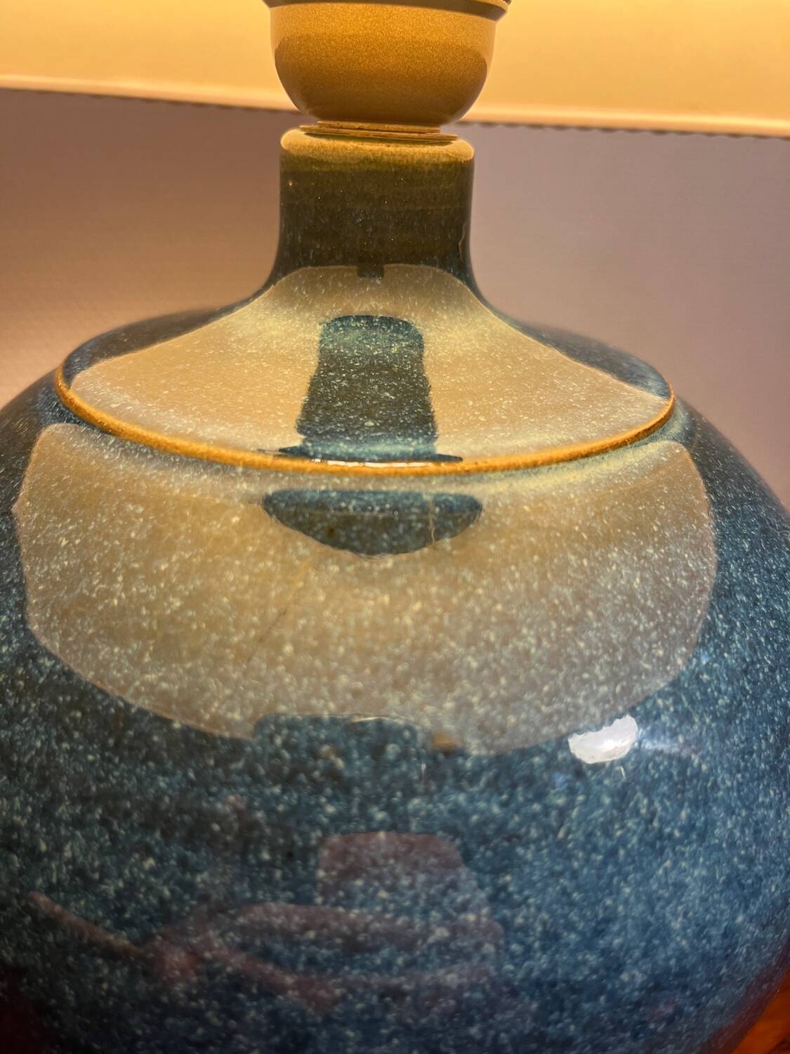 Lampe à poser en céramique craquelée année 70