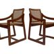 Vintage set of 4 dining chairs webbing beech wood design
