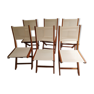 Set of 6 folding garden chairs