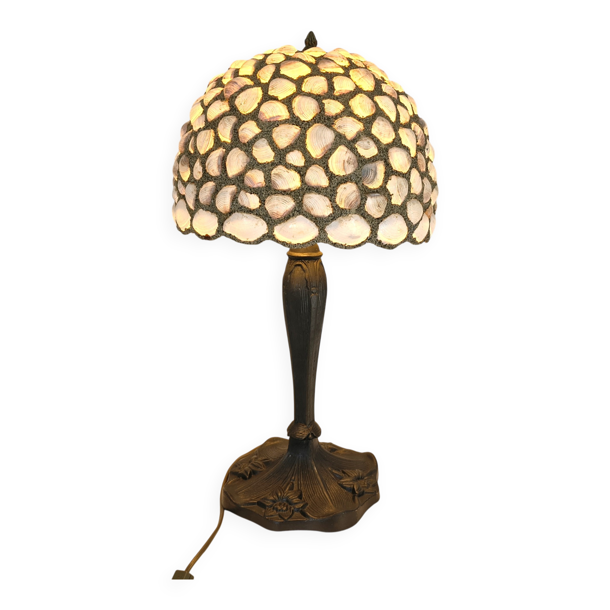 Vintage sea shell table lamp, 1970s