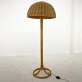 1980's Rattan Floor Lamp, Czechoslovakia