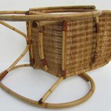 Cute kids 60/70 years rattan rocking chair