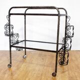 Iron and glass serving trolley from the 70s