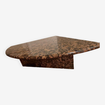 Marbled stone corner table.