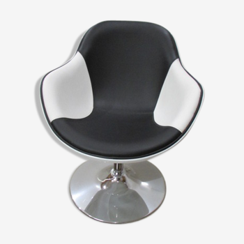 Fauteuil design Kok bicolore, noir et blanc