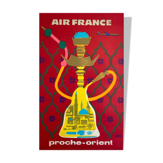 Original Air France Proche-Orient poster by Eric - Small Format - On linen